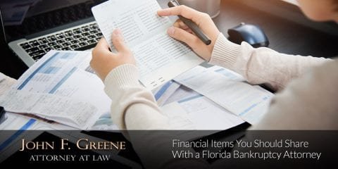 Financial Items You Should Share With a Florida Bankruptcy Attorney